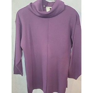 Vtg 80s Peter Popovitch Womens Long Purple Sweater Oversized‎ Turtleneck P Small